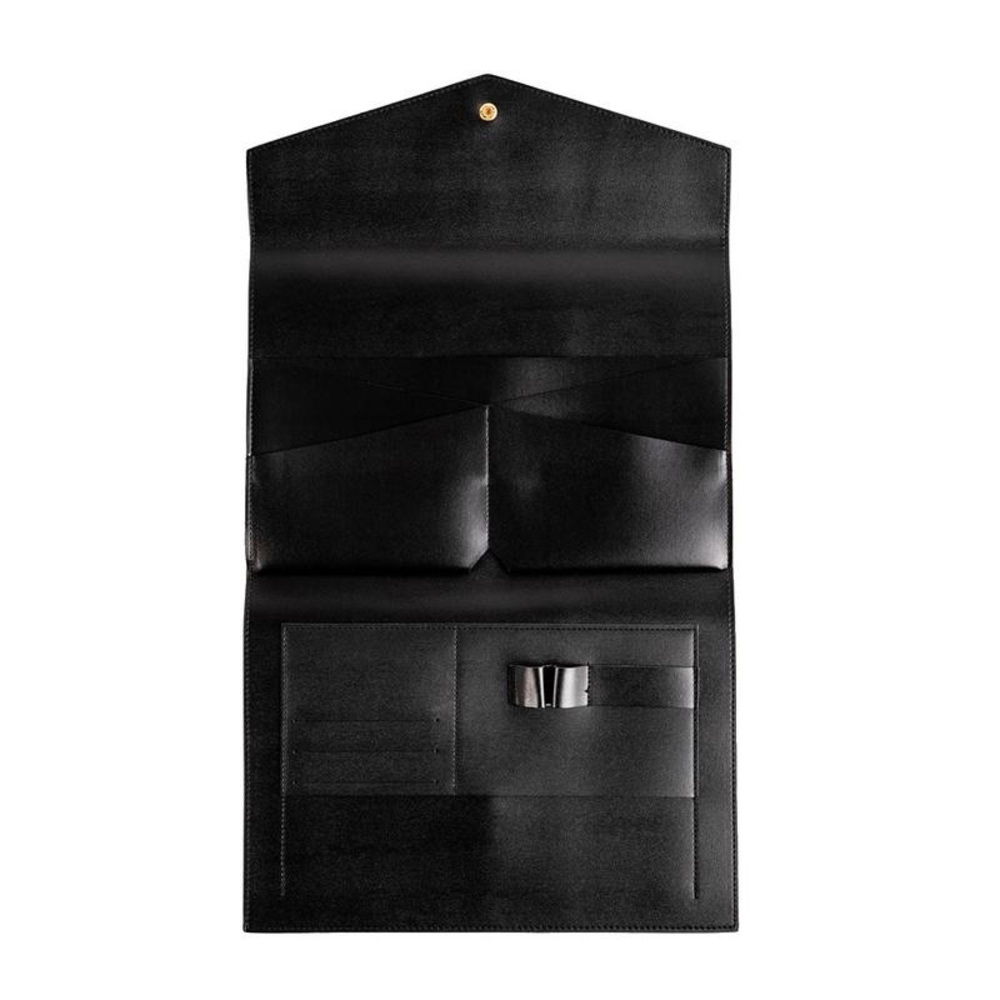 Black Leather Desk Organizer Portfolio